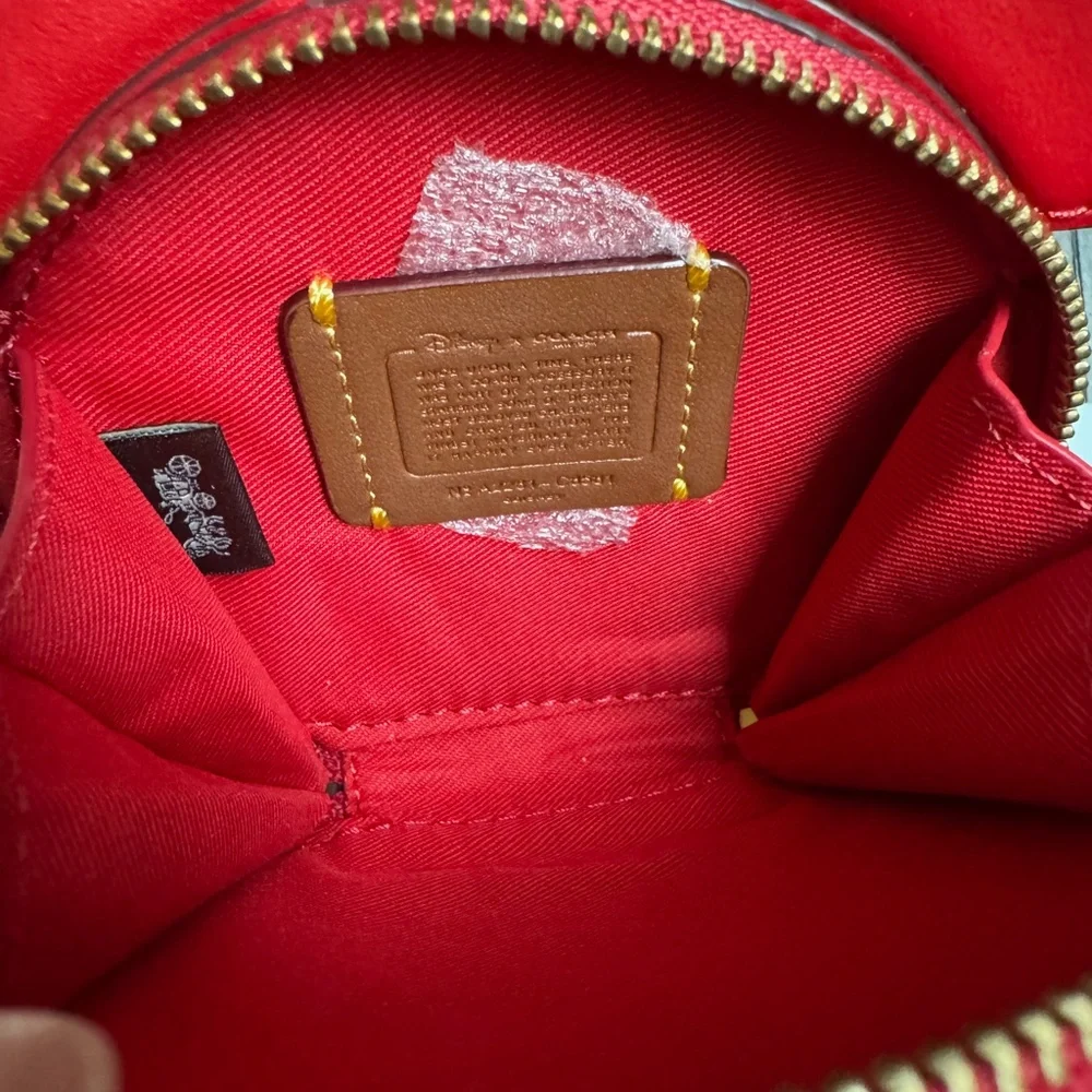 COACH X Disney Mickey Mouse Ears Leather Limited Edition Coin Purse (Red) - Picture 4 of 9